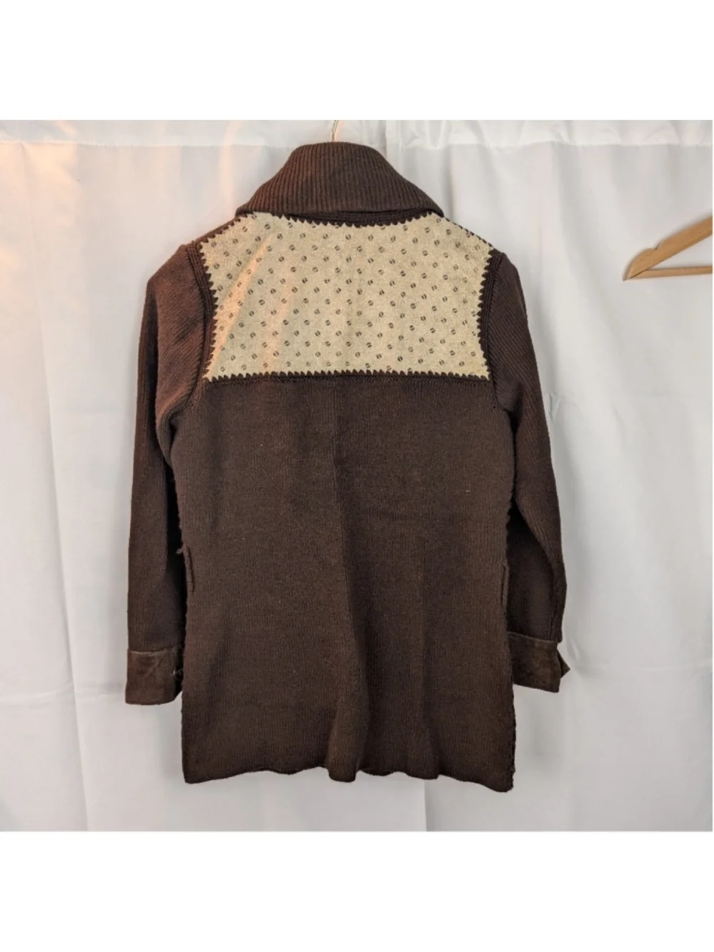 Vintage High Fashion Leather Floral Western Knit Woman S in VGUC Jacket Boho